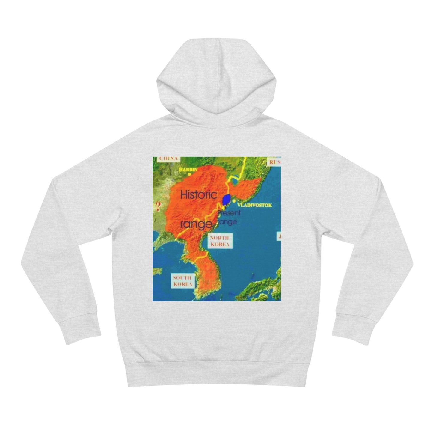 Wildlife Map Unisex Hoodie - Historic Range of Leopard Design