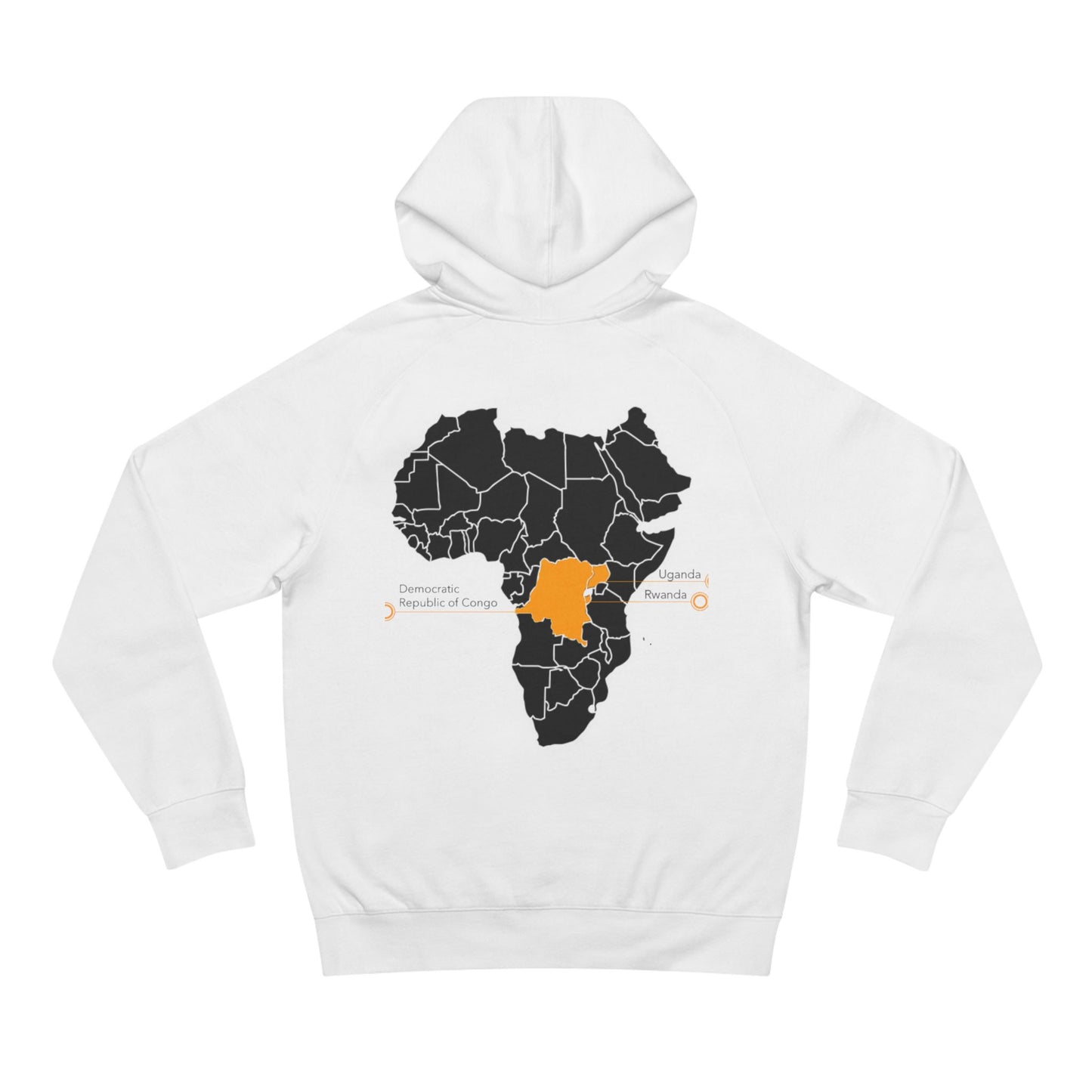 Copy of Copy of Wildlife Map Unisex Hoodie - Historic Range of Leopard Design