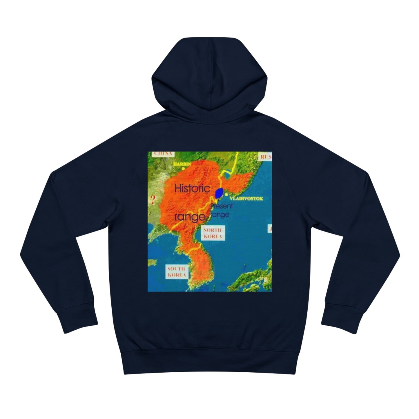 Wildlife Map Unisex Hoodie - Historic Range of Leopard Design