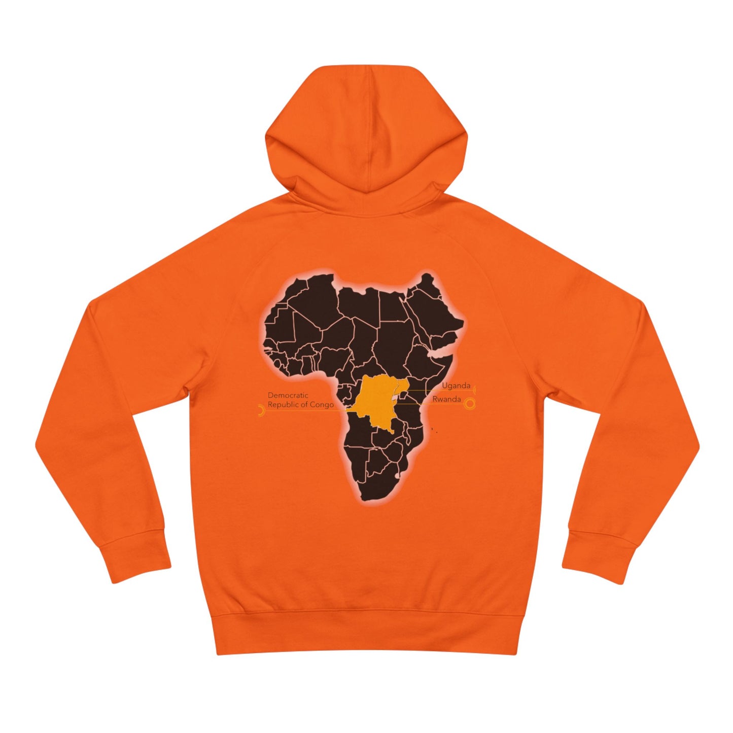 Copy of Copy of Wildlife Map Unisex Hoodie - Historic Range of Leopard Design