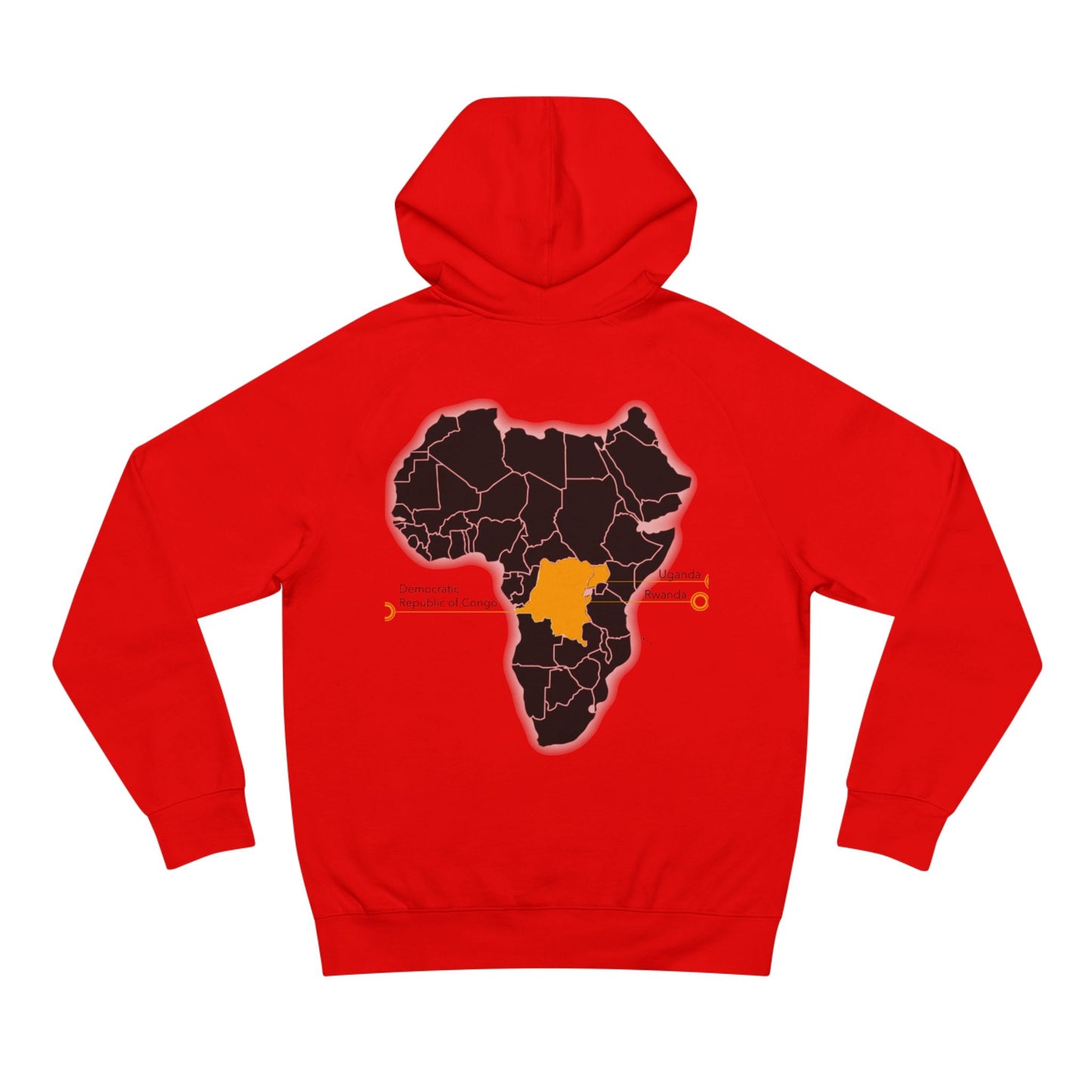 Copy of Copy of Wildlife Map Unisex Hoodie - Historic Range of Leopard Design