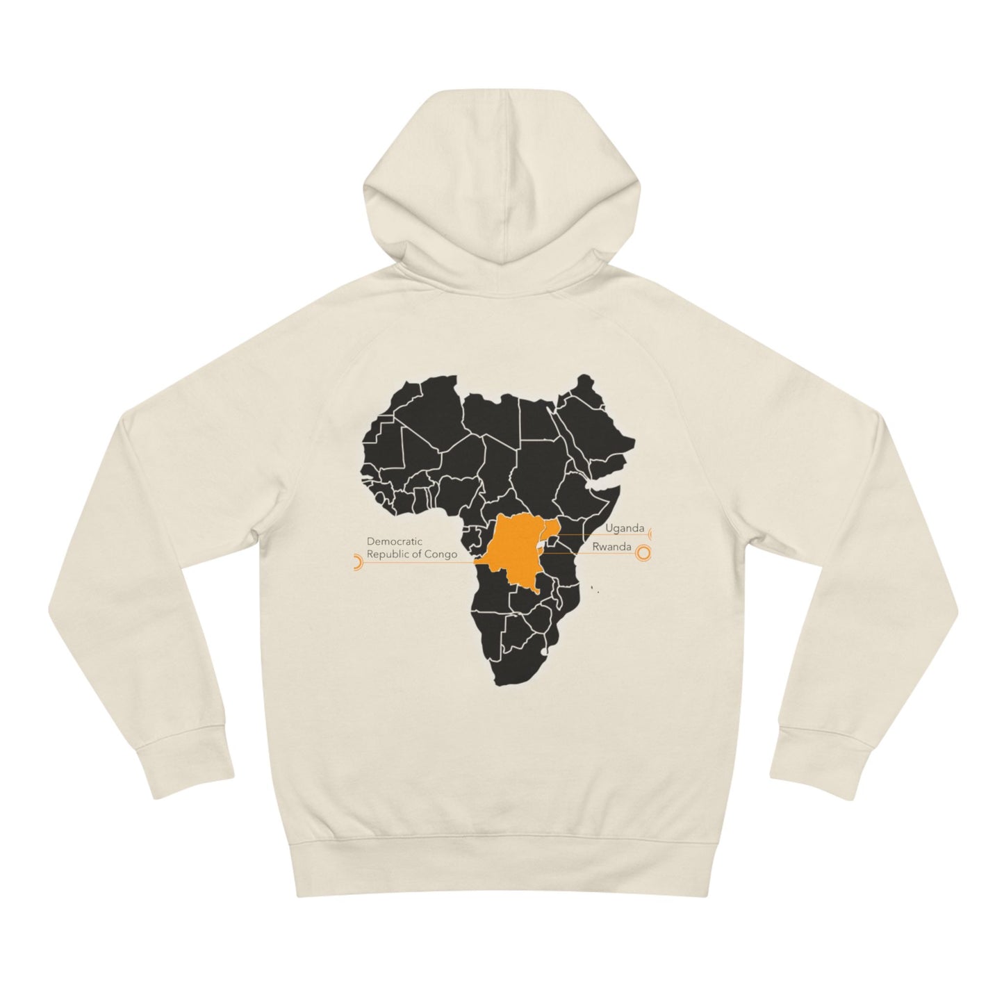 Copy of Copy of Wildlife Map Unisex Hoodie - Historic Range of Leopard Design