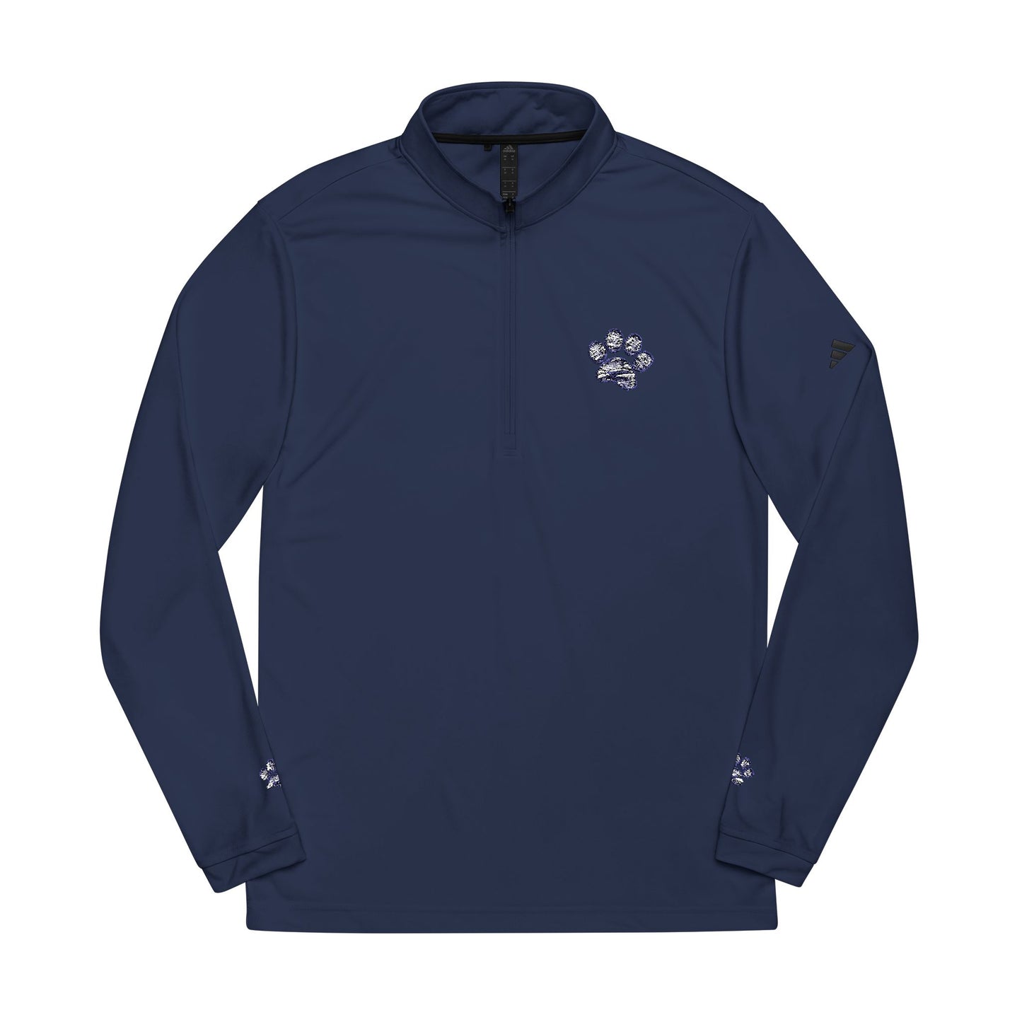 adidas® Quarter-Zip Pullover with Embroidered Paw Design - Ideal for Casual Wear