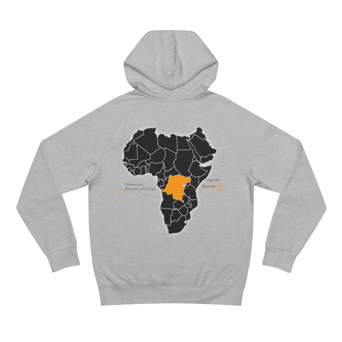 Copy of Copy of Wildlife Map Unisex Hoodie - Historic Range of Leopard Design