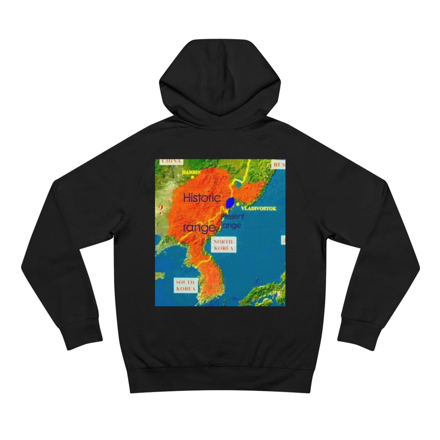 Wildlife Map Unisex Hoodie - Historic Range of Leopard Design