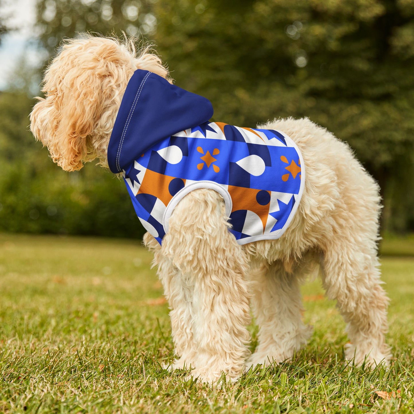 Dog Hoodie White Rib