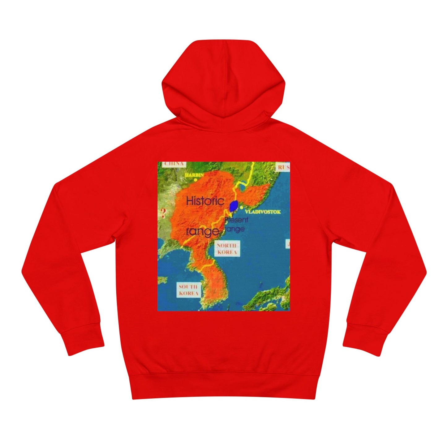 Wildlife Map Unisex Hoodie - Historic Range of Leopard Design