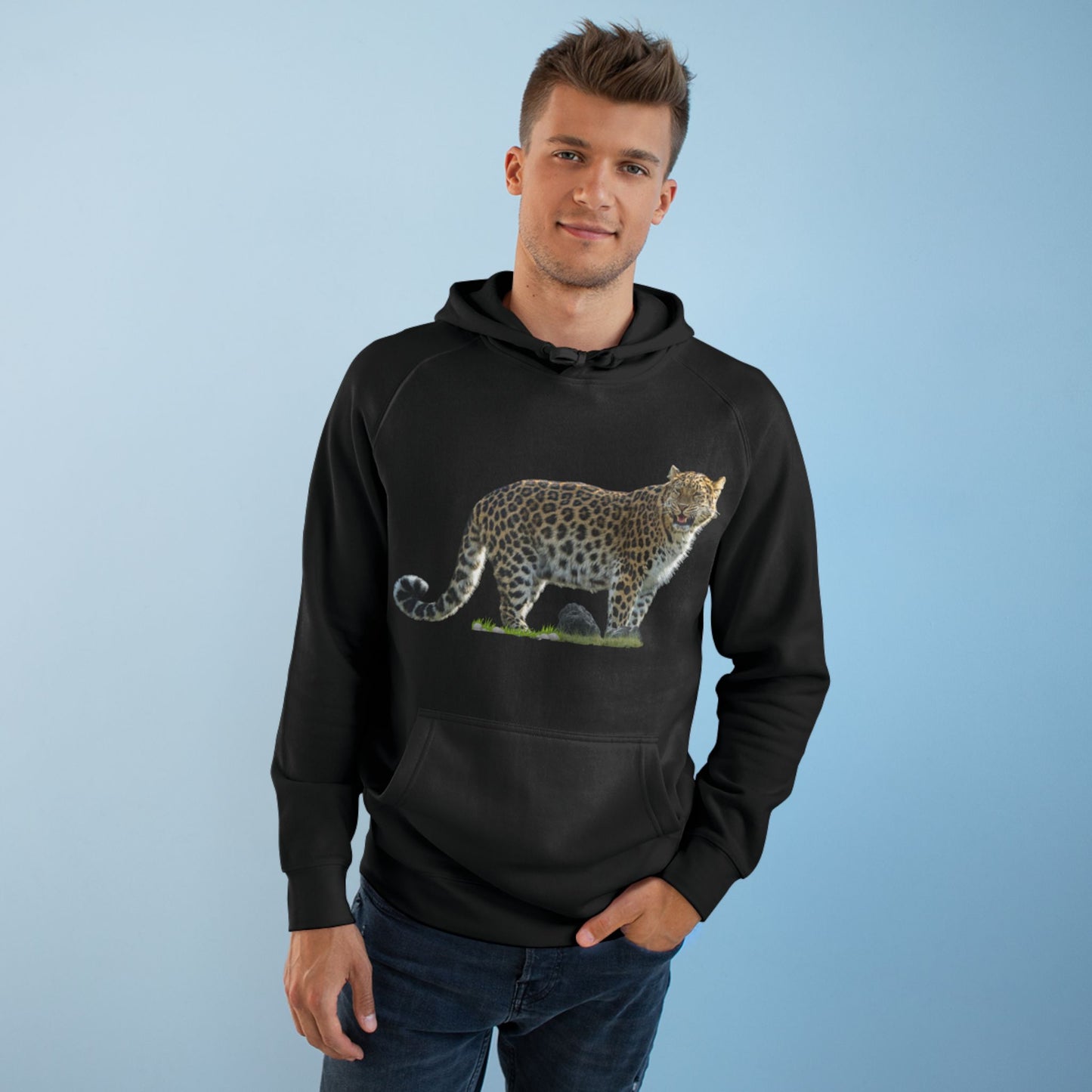 Wildlife Map Unisex Hoodie - Historic Range of Leopard Design