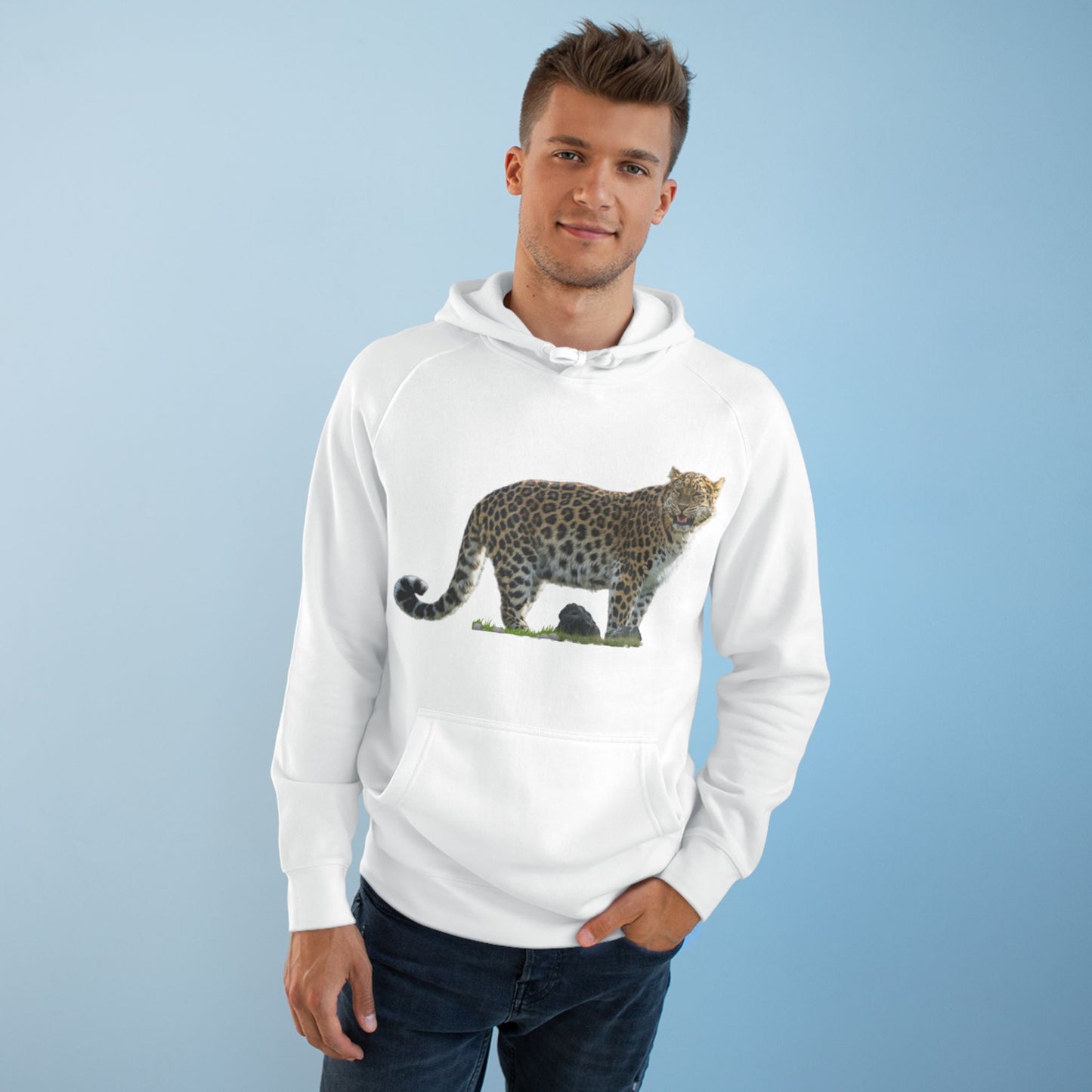 Wildlife Map Unisex Hoodie - Historic Range of Leopard Design