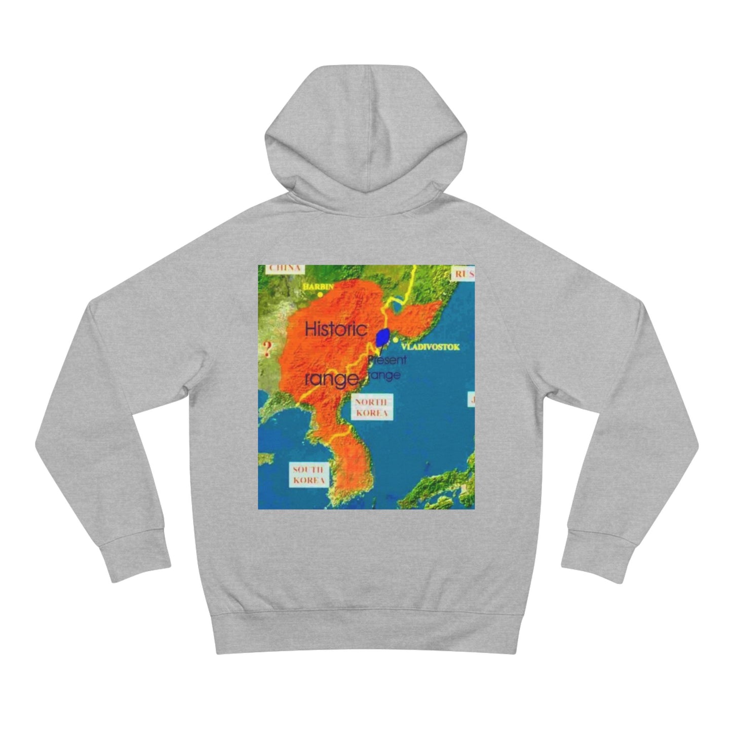 Wildlife Map Unisex Hoodie - Historic Range of Leopard Design