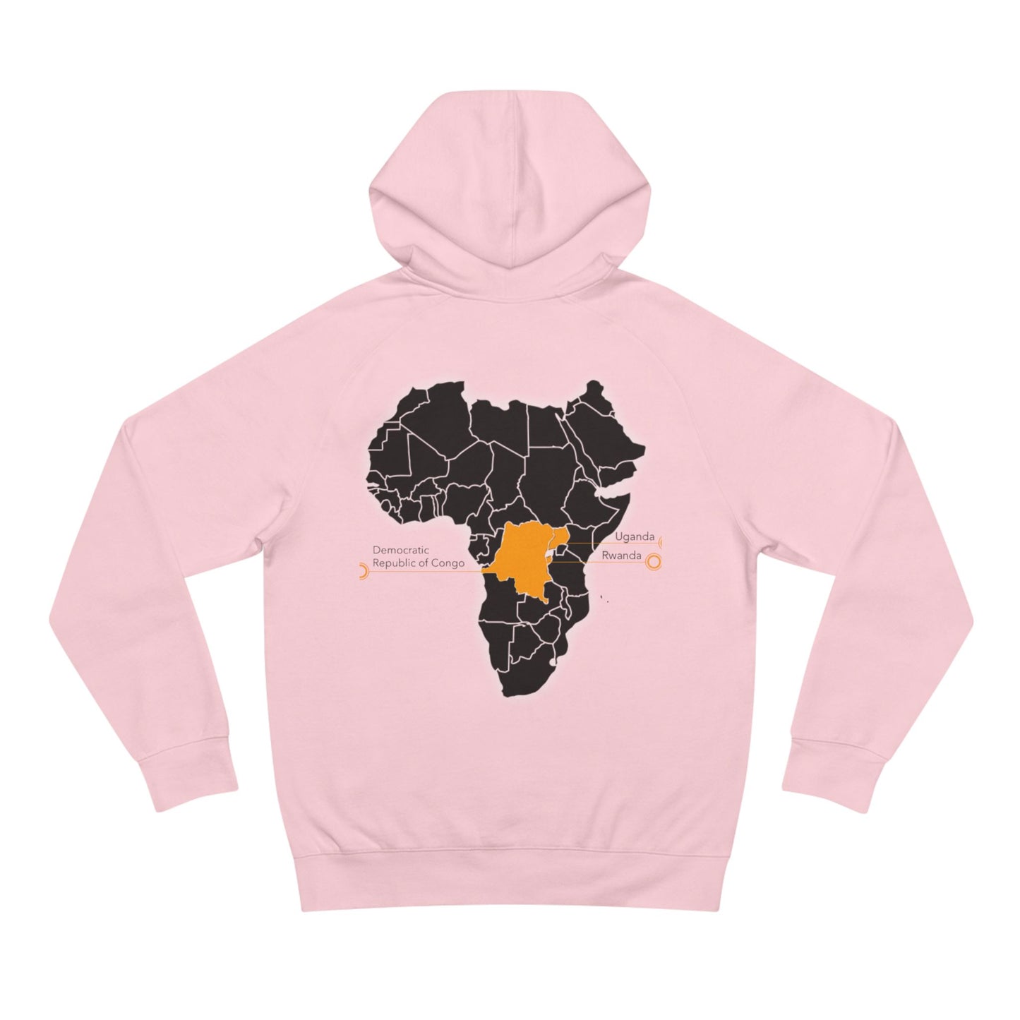 Copy of Copy of Wildlife Map Unisex Hoodie - Historic Range of Leopard Design