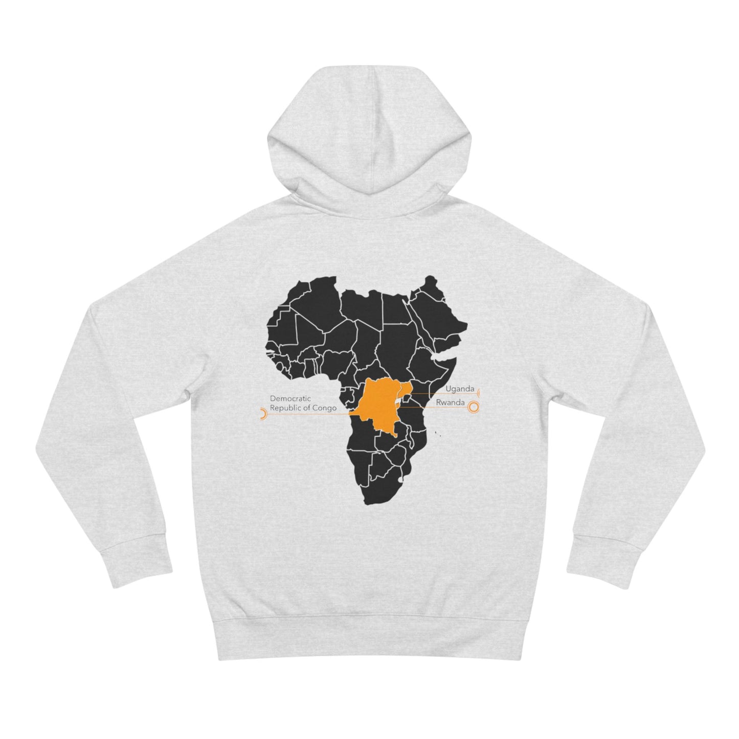Copy of Copy of Wildlife Map Unisex Hoodie - Historic Range of Leopard Design