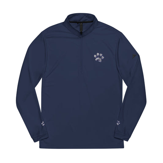 adidas® Quarter-Zip Pullover with Embroidered Paw Design - Ideal for Casual Wear