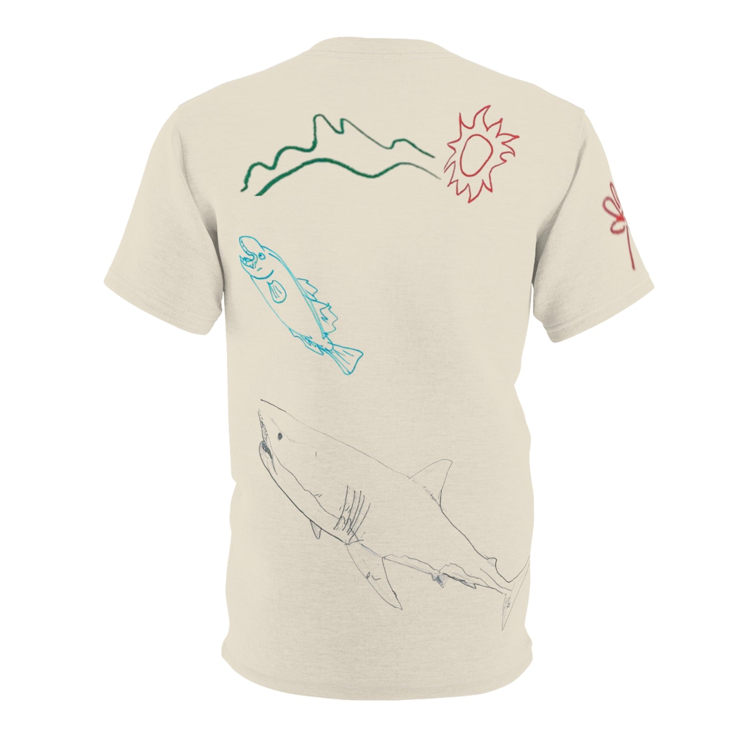 Playful Kids' Graphic Tee with Childlike Drawings, Fun T-Shirt for Children, Summer Apparel, Gift for Birthdays, Creative Outfit