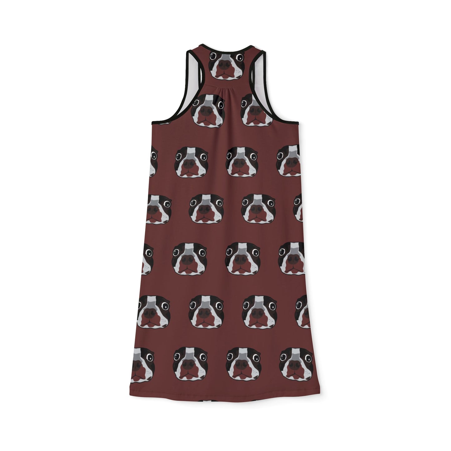 Cute Bulldog Print Racerback Dress for Dog Lovers