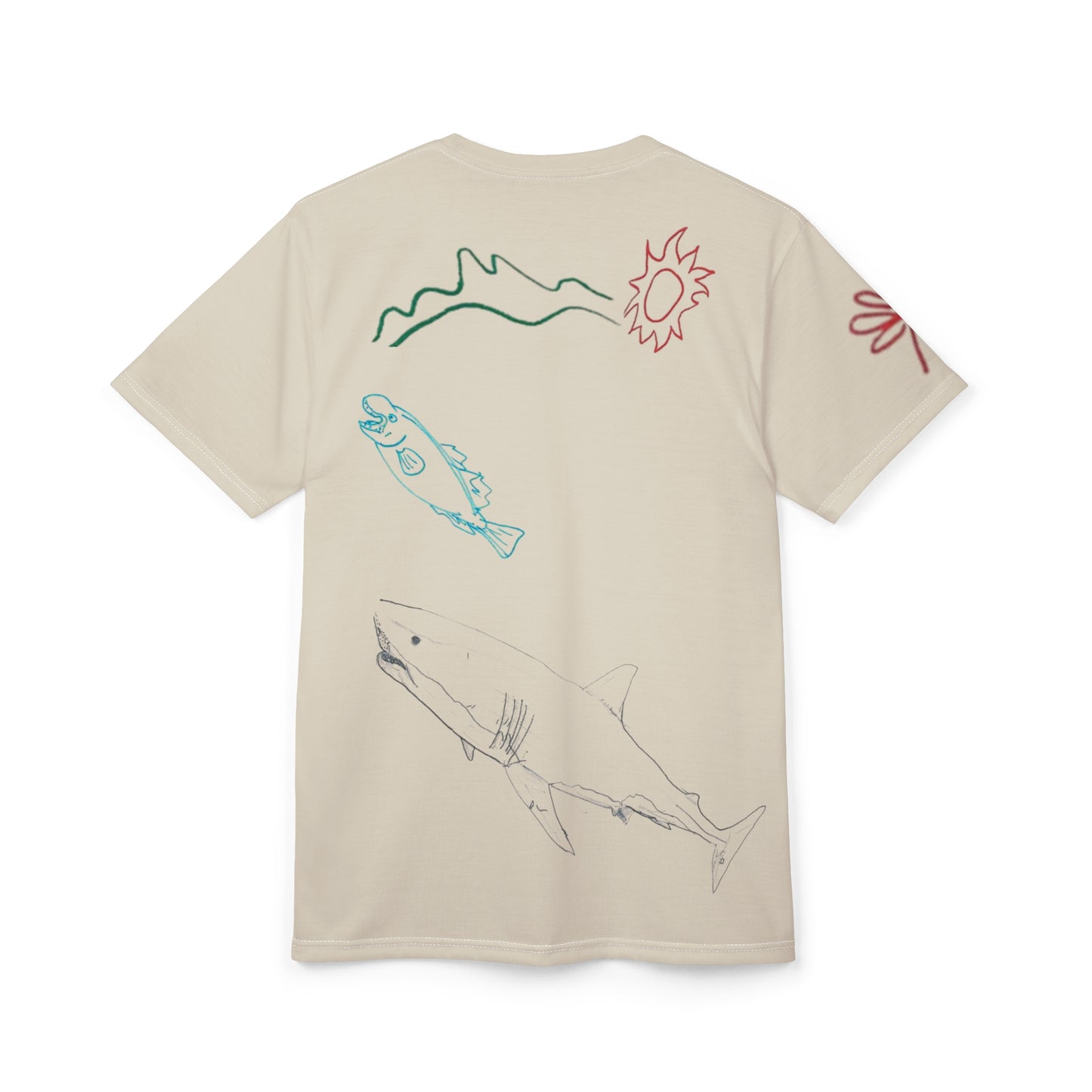 Playful Kids' Graphic Tee with Childlike Drawings, Fun T-Shirt for Children, Summer Apparel, Gift for Birthdays, Creative Outfit