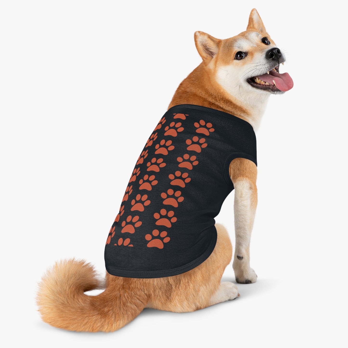 Dog Tank Top  Gilet "Red Paw" Cotton